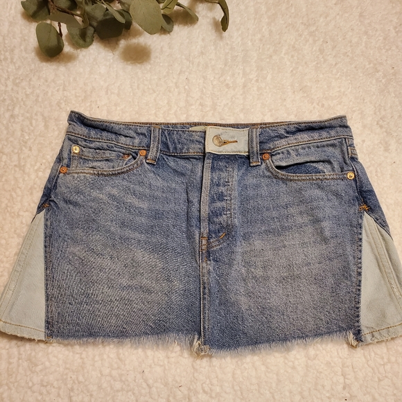We The Free Dresses & Skirts - We The Free Denim Patchwork Mini Skirt